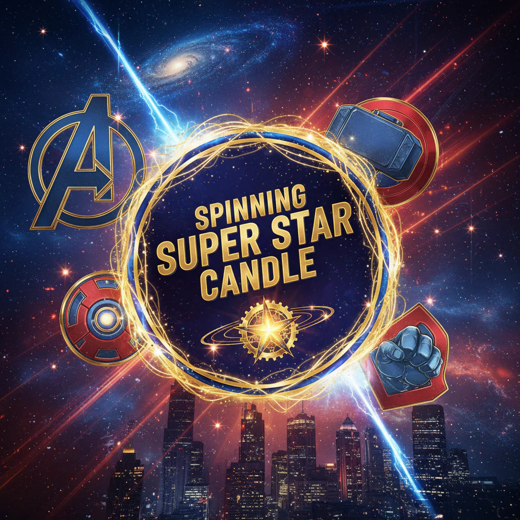 Spinning Super Star Candle - hero theme catalogue