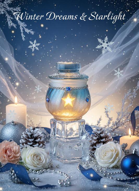 blue cubic jar with star